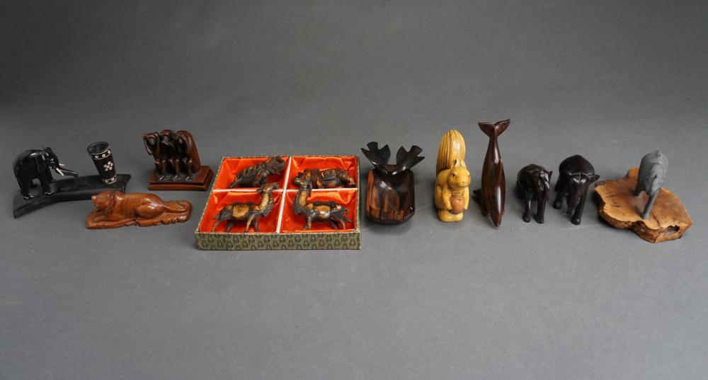 COLLECTION OF CARVED WOOD AND OTHER