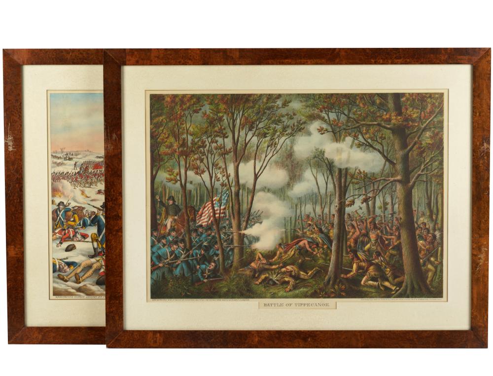 TWO AMERICAN LITHOGRAPHS OF BATTLE