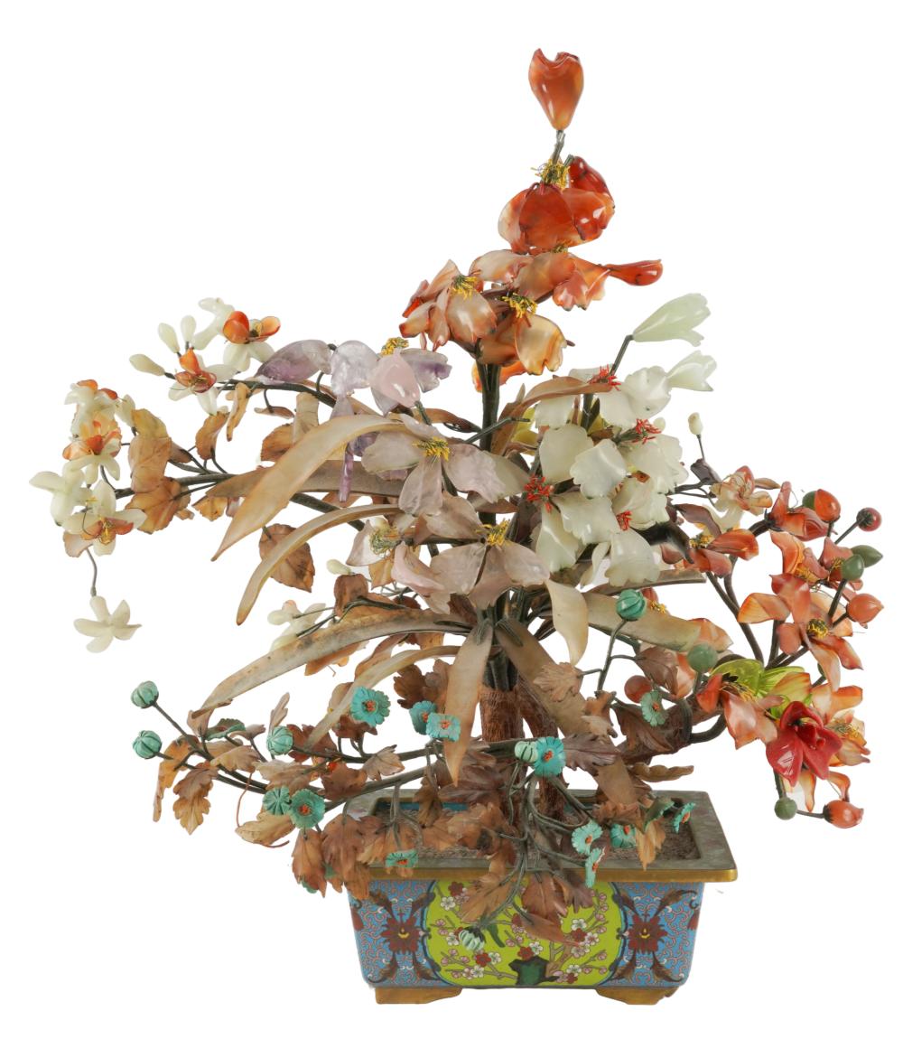 CHINESE MINERAL TREEon cloisonne 33142c