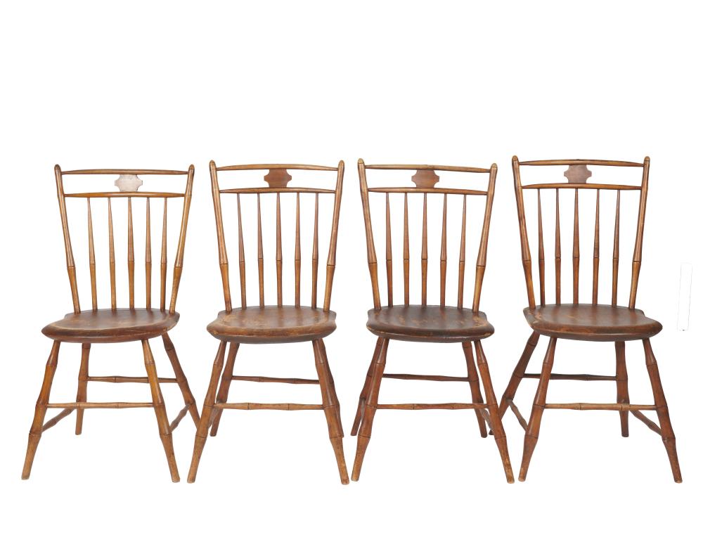 FOUR TUTTLE STYLE WINDSOR CHAIRS19th 331448