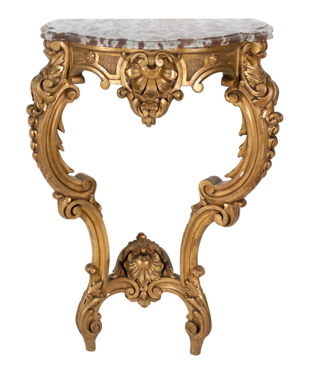 ROCOCO-STYLE GILTWOOD CONSOLE TABLEwith