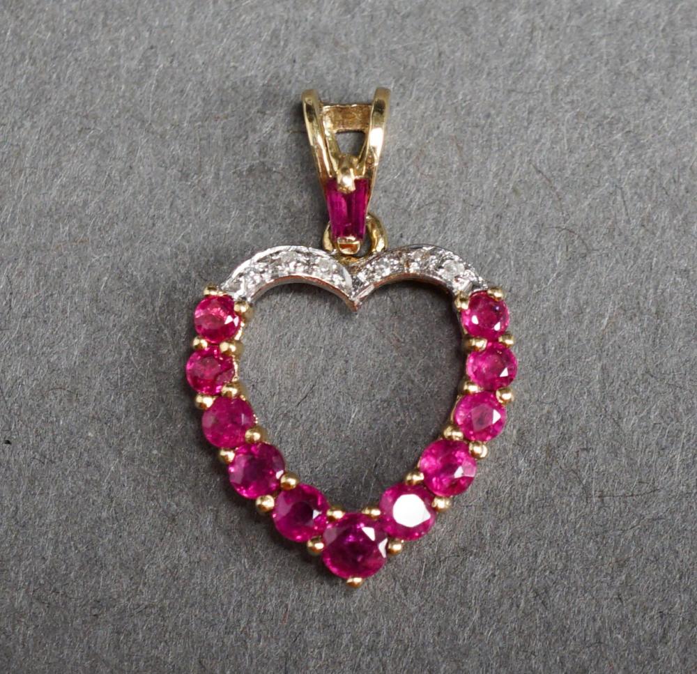 14-KARAT YELLOW GOLD, RUBY AND