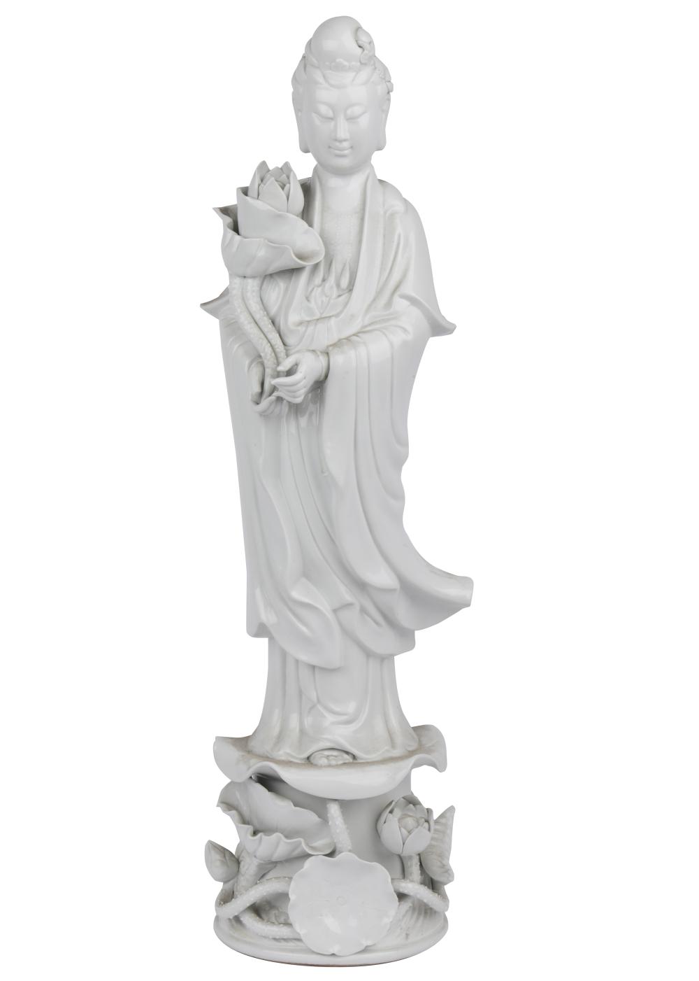 BLANC DE CHINE PORCELAIN QUAN YIN FIGUREmarked