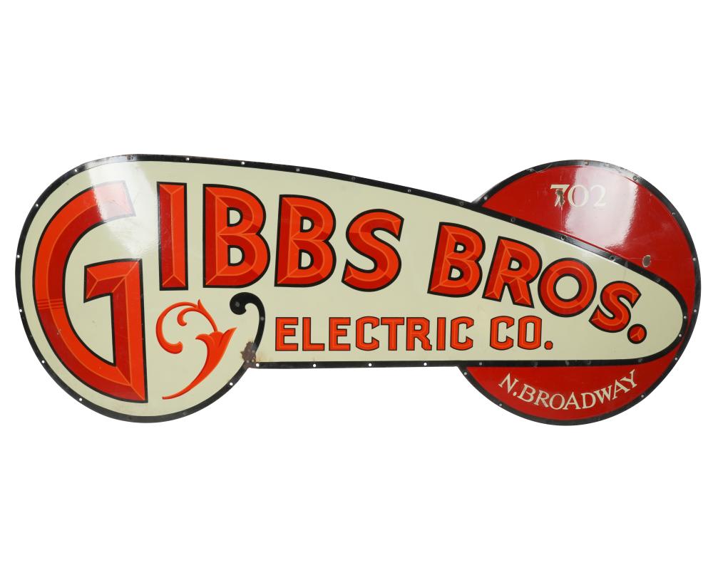 GIBBS BROTHERS ELECTRIC CO SIGNpainted 3314d9