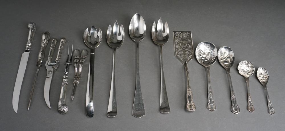 COLLECTION OF SILVER HANDLE SILVERPLATE 331525