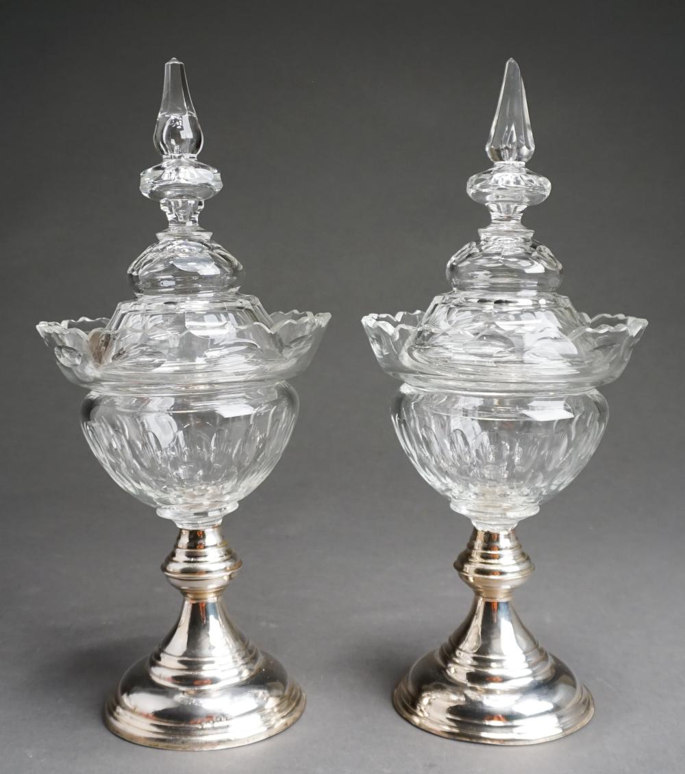 PAIR CONTINENTAL SILVER BASE CRYSTAL 331527