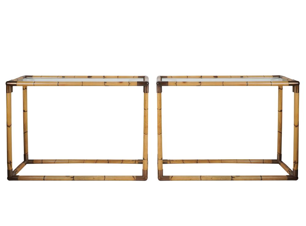 PAIR OF BANCI ITALIAN CONSOLE TABLES1970s;