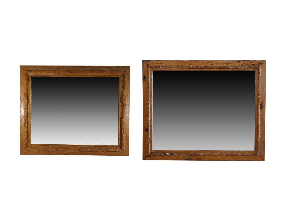 TWO RUSTIC PINE WALL MIRRORSone 3315be