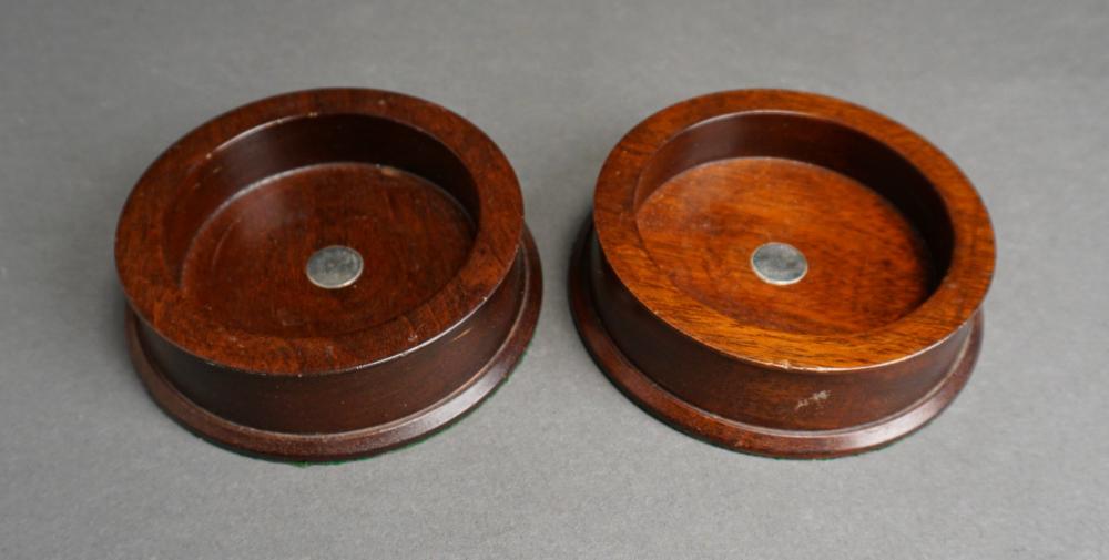 PAIR ENGLISH SILVER MOUNTED MAHOGANY 33160d