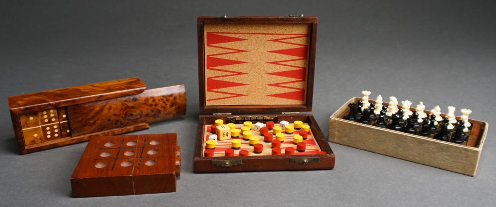 GROUP OF MINIATURE WOOD GAME BOARDS