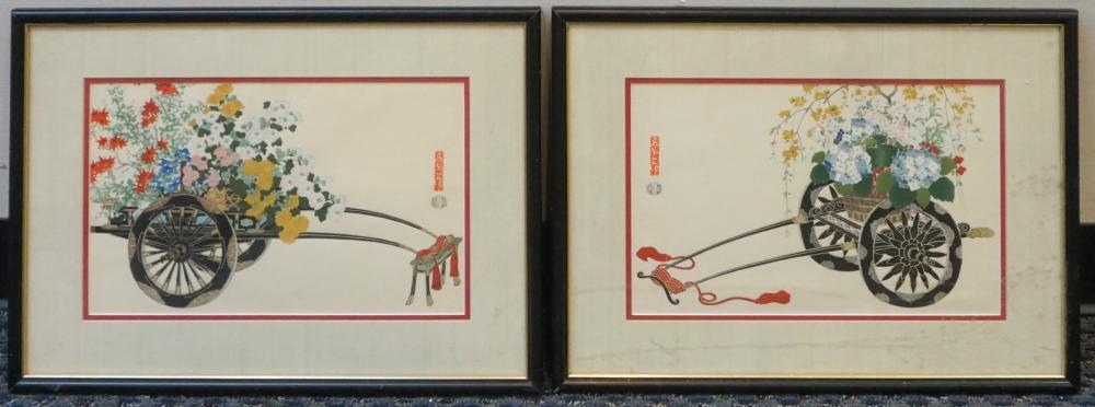 PAIR JAPANESE WOODBLOCK PRINTS 33163c