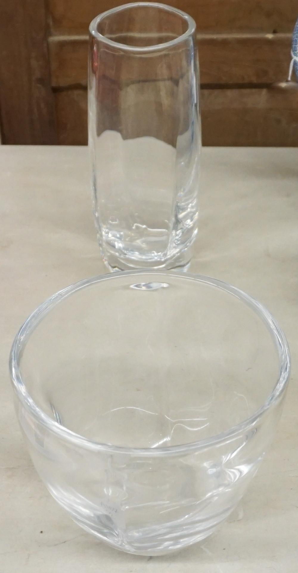 ORREFORS CLEAR CRYSTAL BOWL AND