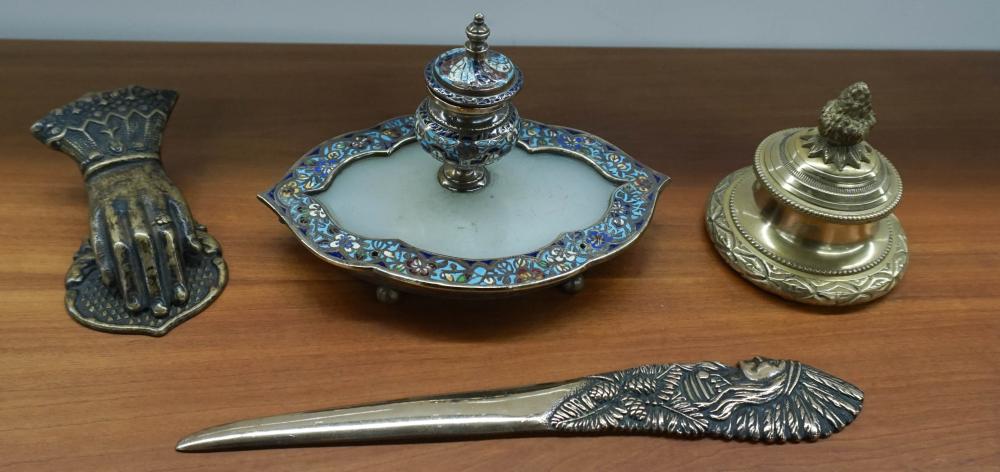 GROUP OF ASSORTED BRASS AND CLOISONNE