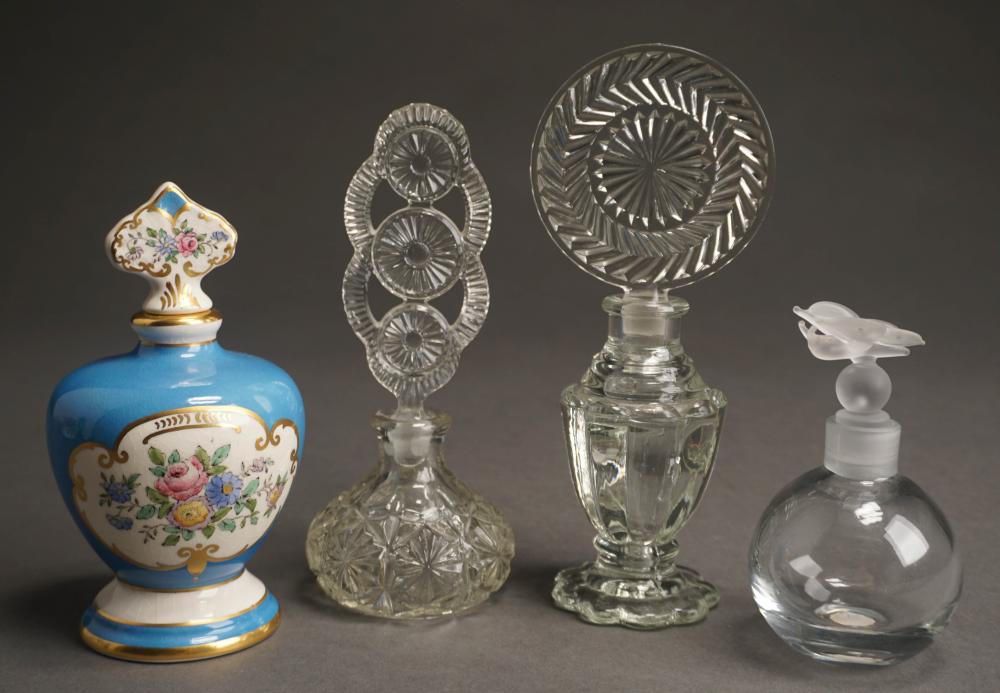 THREE GLASS AND ONE PORCELAIN PERFUMESThree 331704