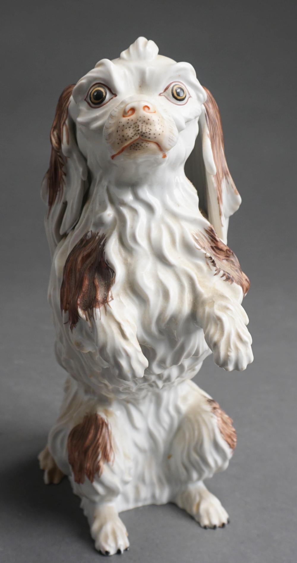 DRESDEN PORCELAIN FIGURE OF SPANIEL