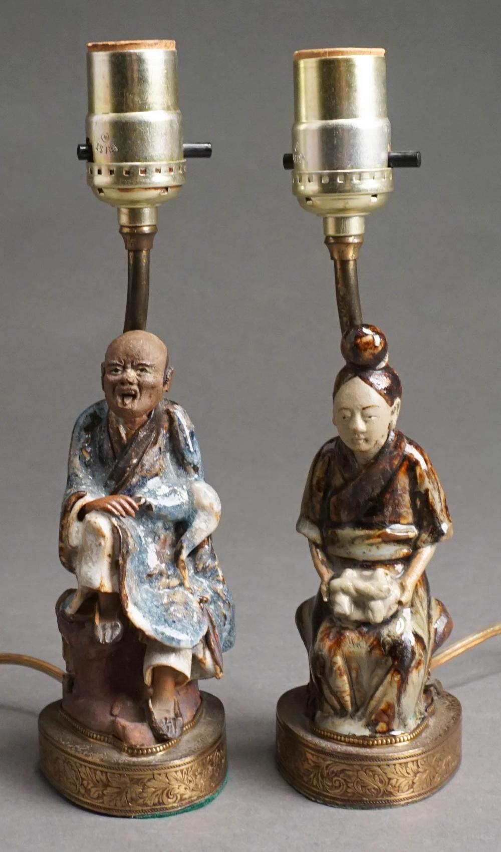 PAIR OF CHINESE MUD FIGURES MOUNTED 331786