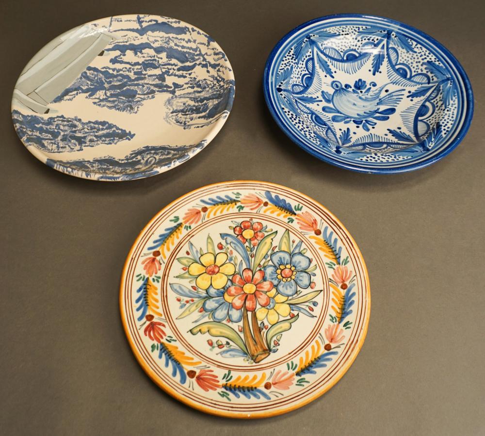 THREE AMERICAN CERAMIC PLATTERS,