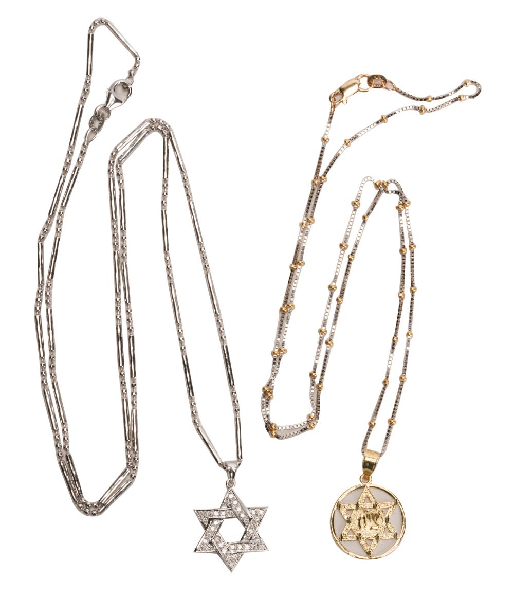 TWO GOLD JUDAIC-STYLE NECKLACEScomprising