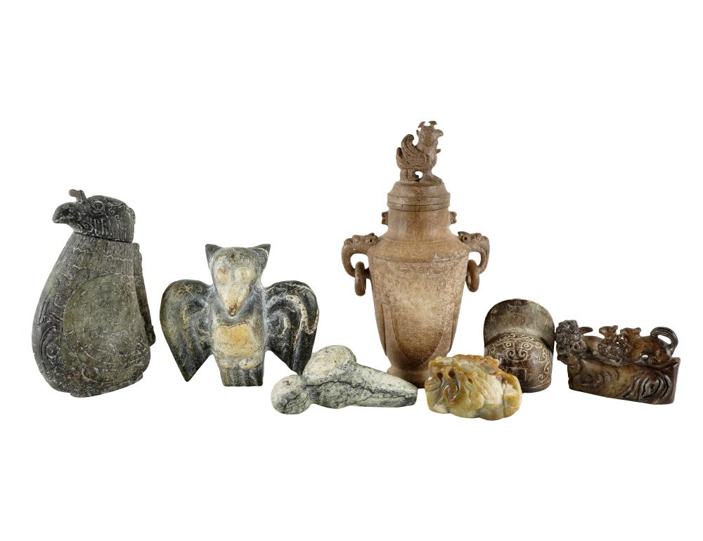 COLLECTION OF ARCHAIC STONE CARVINGScomprising 331818