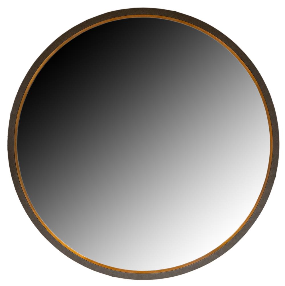 LEATHER BRASS ROUND WALL MIRRORcontemporary  331834