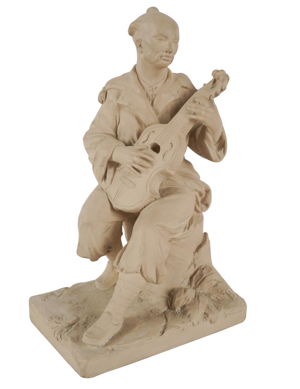 TERRACOTTA FIGURE LUTE PLAYER from 33184f
