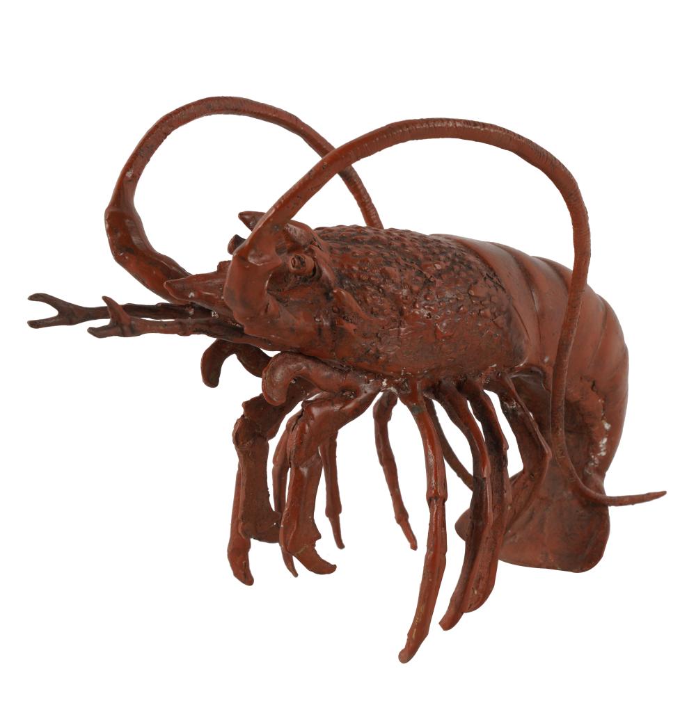 RED-PAINTED METAL LOBSTER FIGUREunsigned;