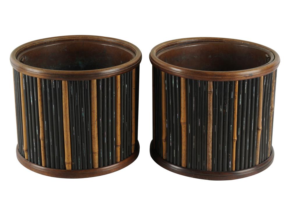 PAIR OF BAMBOO PLANTERSeach with