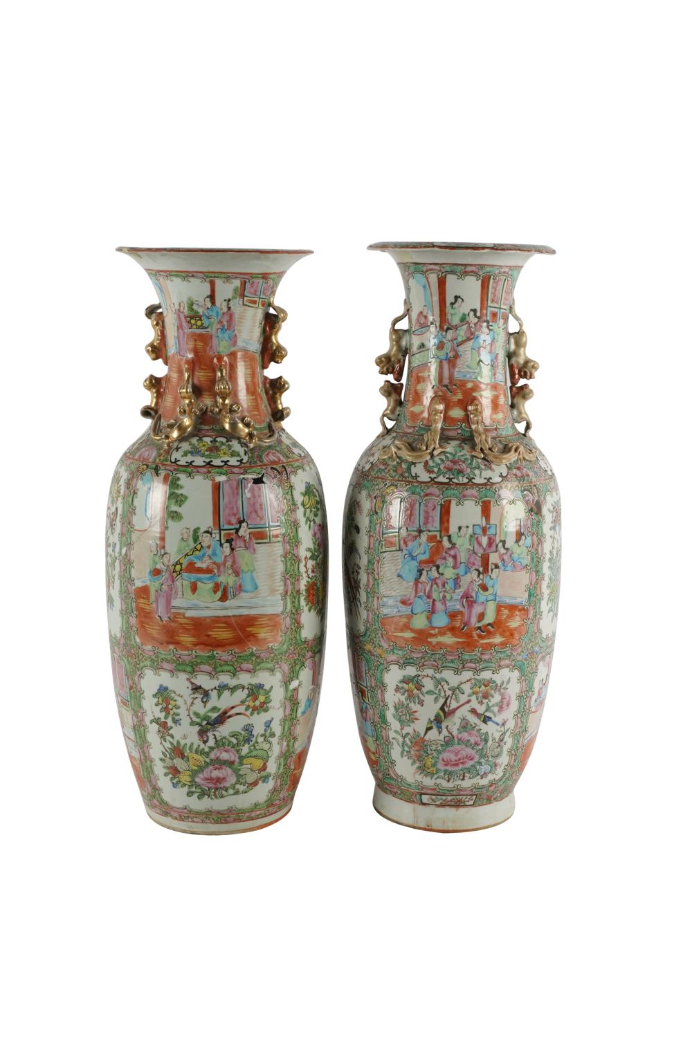 TWO CHINESE ROSE CANTON PORCELAIN 3318a8