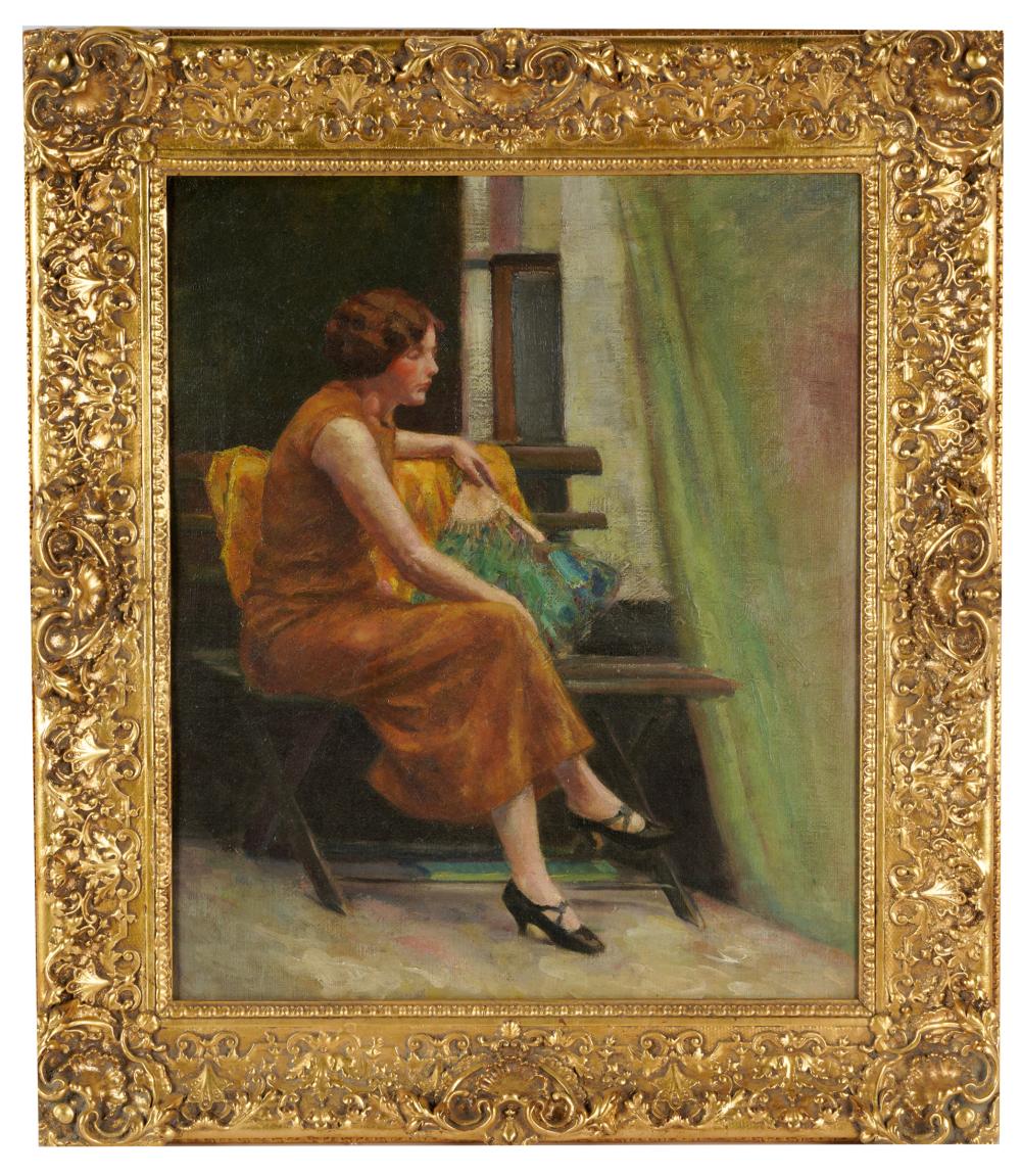 20TH CENTURY SEATED WOMANoil on 3318b6