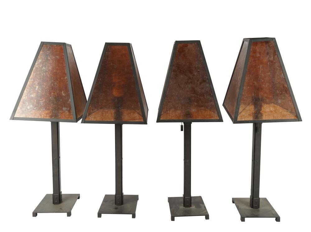 FOUR MICA METAL TABLE LAMPScontemporary  3318dd