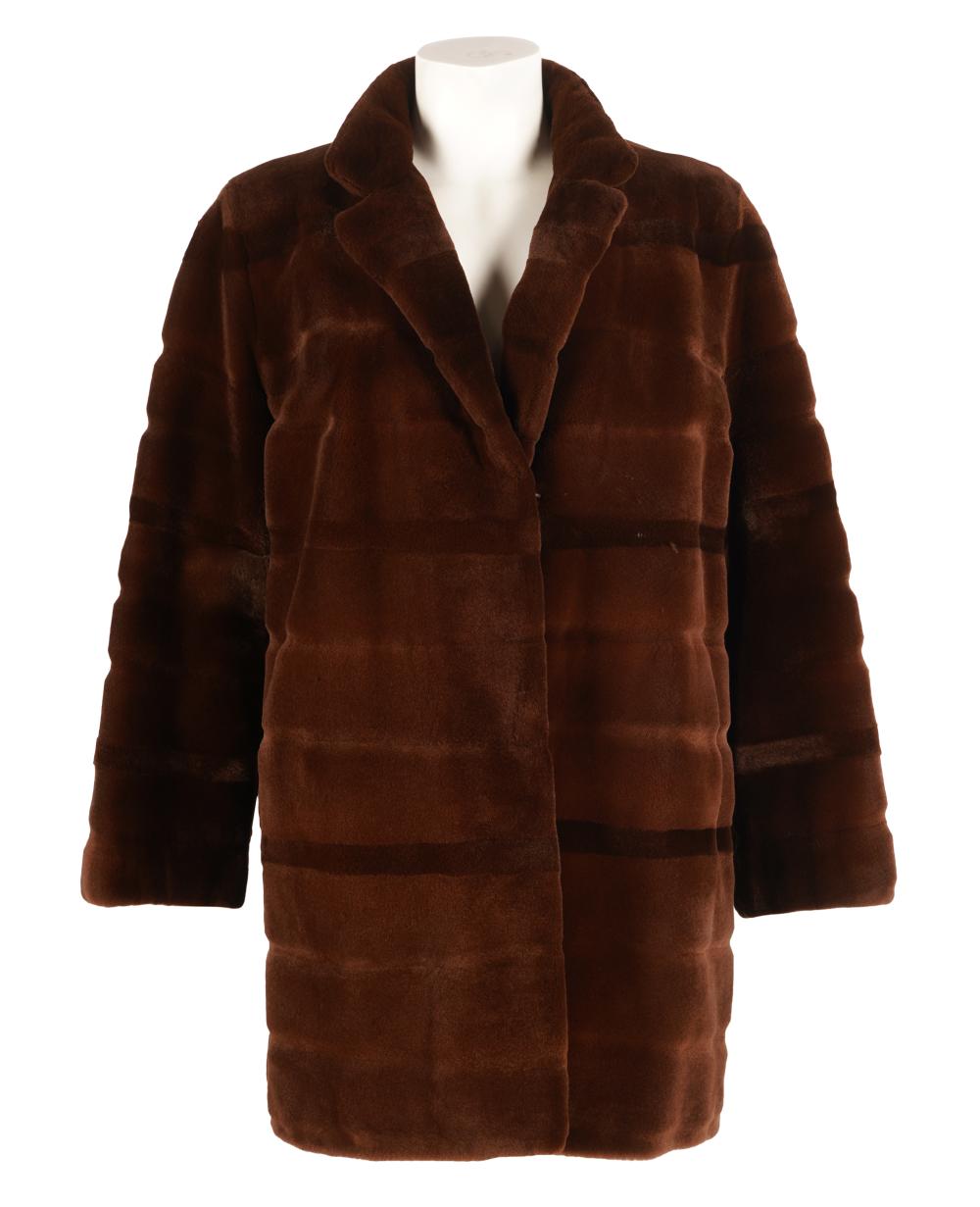 BROWN SHEARED FUR JACKETwith label  3319a1