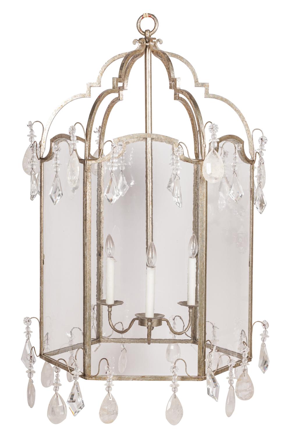METAL & GLASS CHANDELIERwith crystal