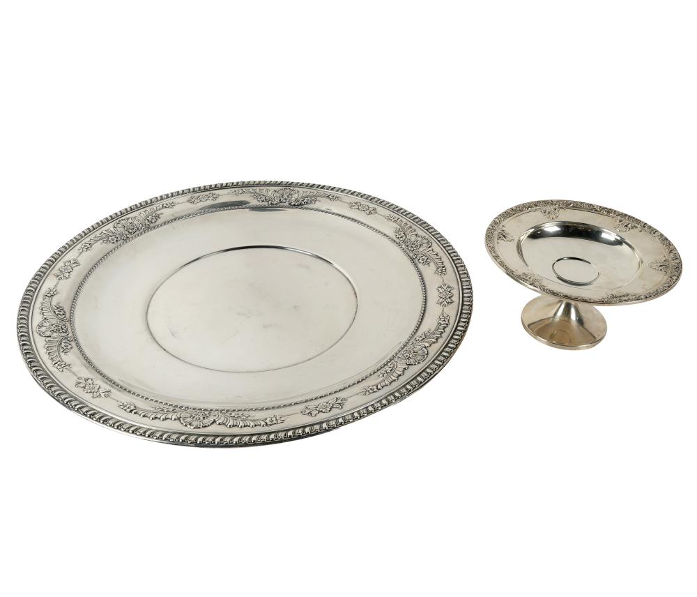 TWO AMERICAN STERLING SERVING DISHEScomprising