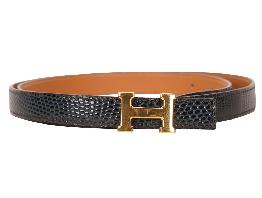 HERMES LIZARD BELTwith H buckle  3319fb