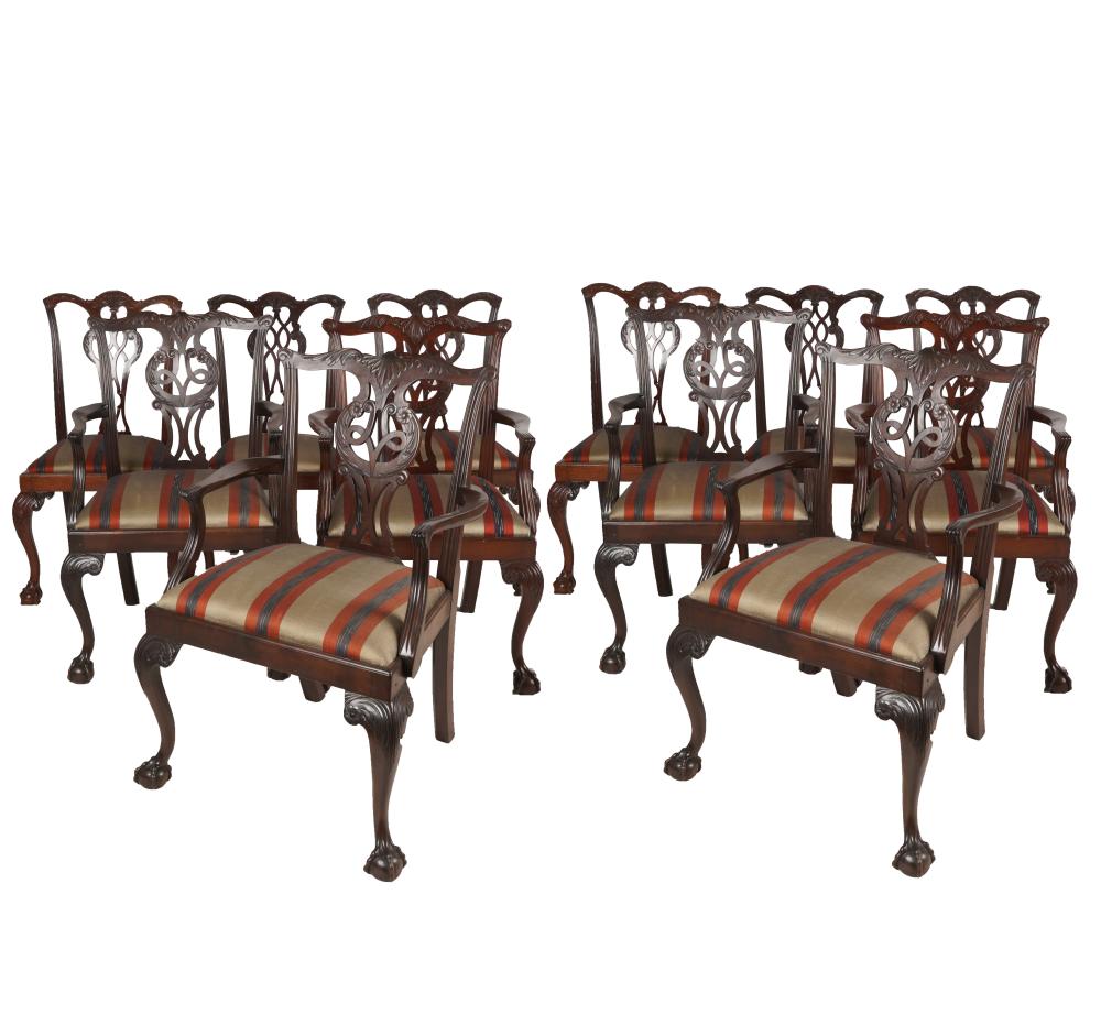 TWELVE CHIPPENDALE STYLE MAHOGANY 331a3d