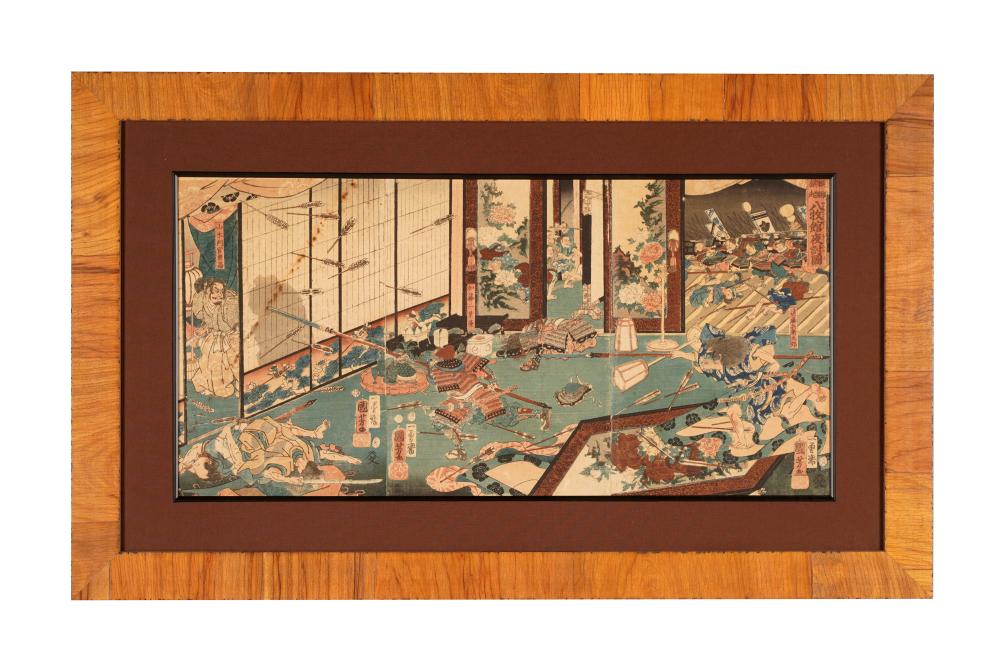 JAPANESE COLOR WOODBLOCK PRINTtriptych  331a77