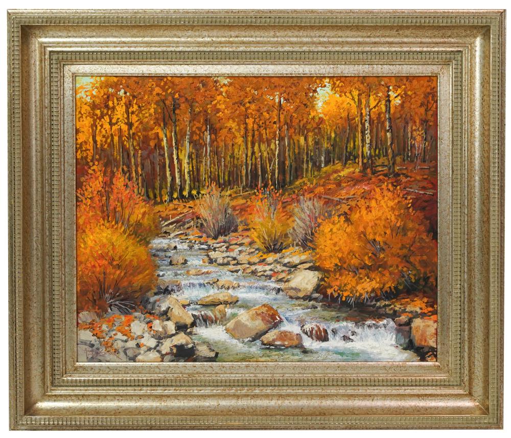 GREGORY SIEVERS: STREAM LANDSCAPEoil