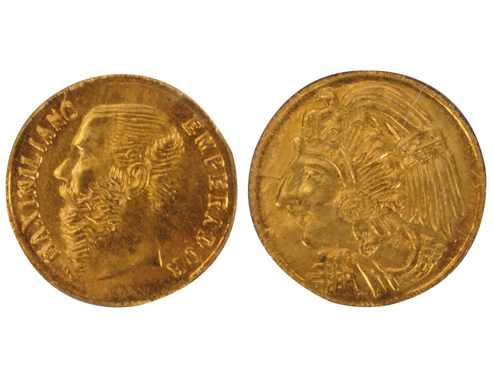 TWO SMALL MEXICAN GOLD COINScomprising 331b06