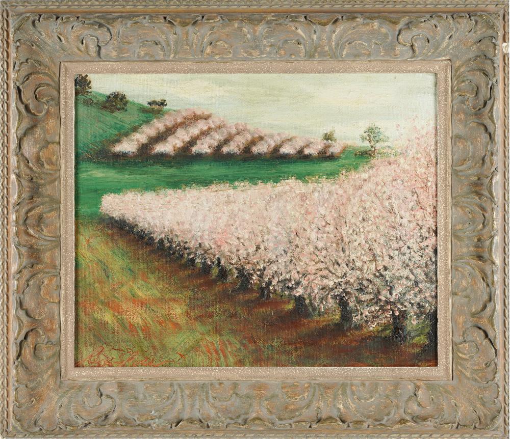 REX ROSS: APPLE BLOSSOMSoil on canvas,