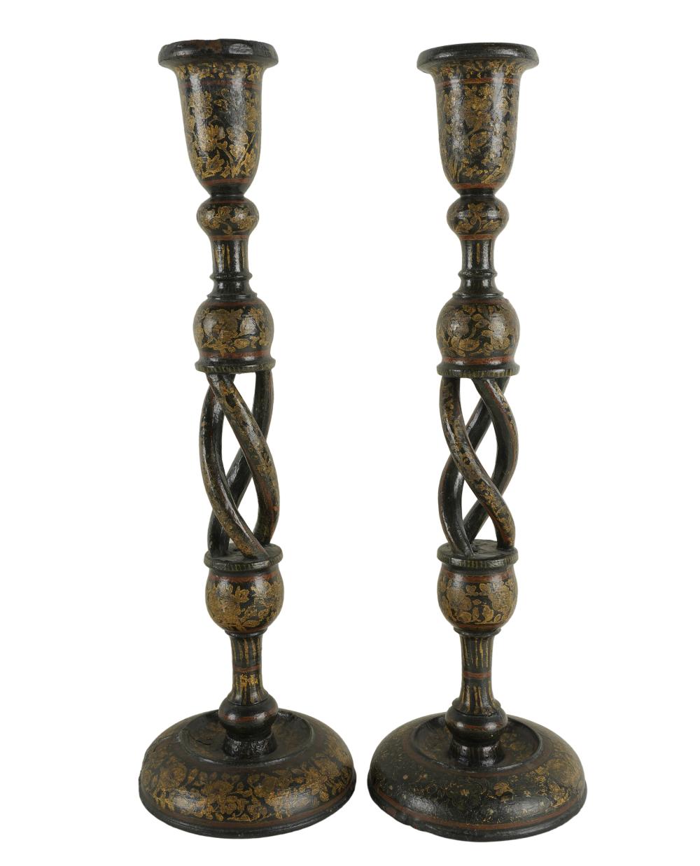 PAIR OF VICTORIAN PAINTED WOOD 331bab