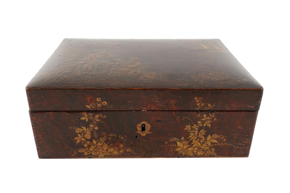 CHINOISERIE LACQUERED TABLE BOXthe