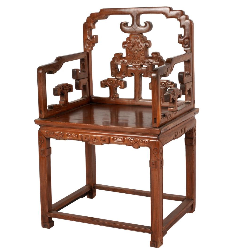 CHINESE CARVED HARDWOOD CHAIRunsigned  331c00