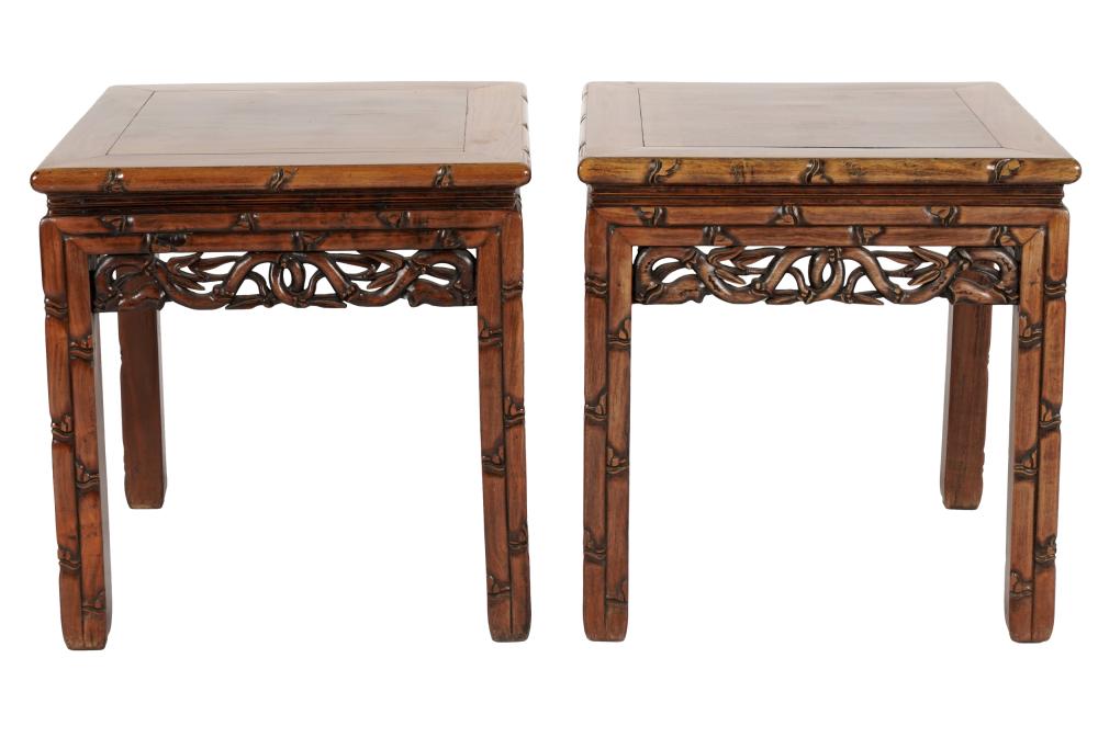 PAIR OF ASIAN STYLE CARVED FAUX 331c22