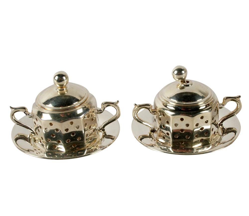 TWO TIFFANY CO STERLING TEA 331c3a