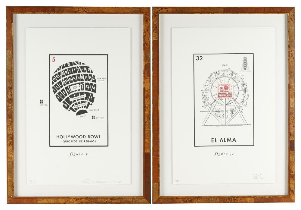 PAIR OF LOTERIA PRINTS2008; letter