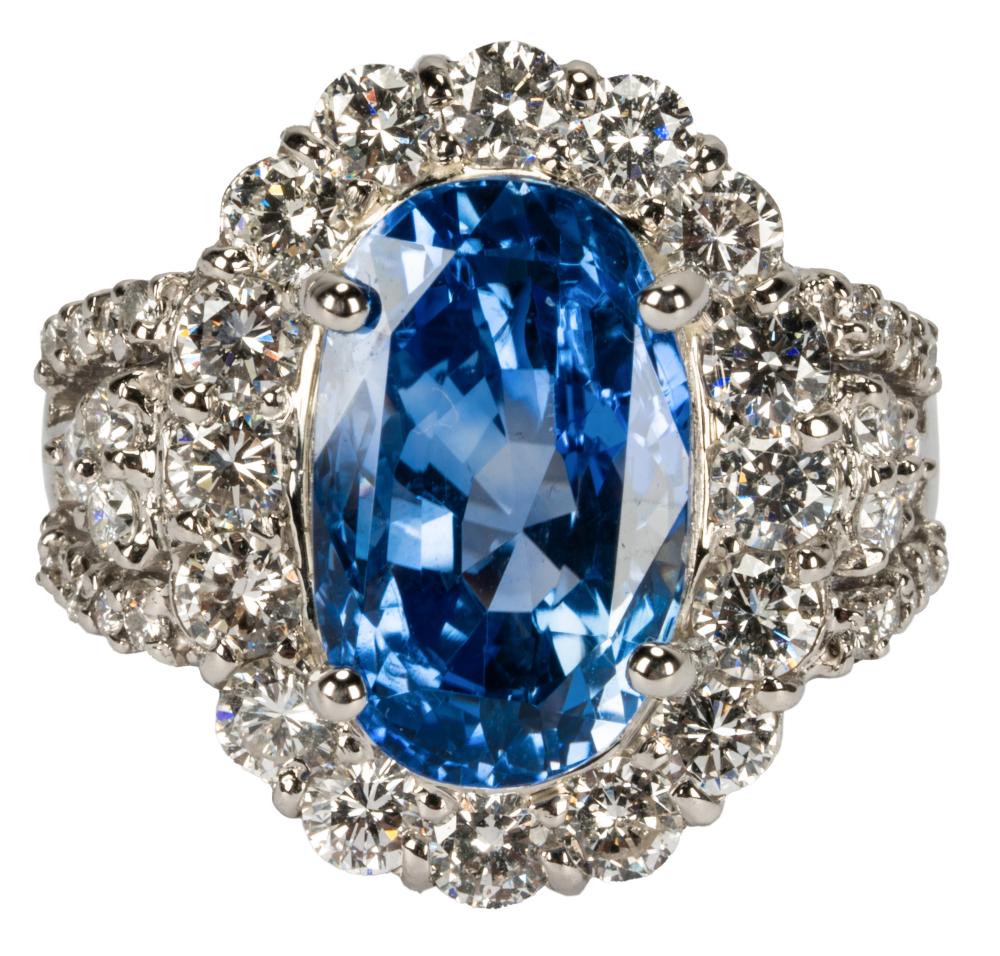 PLATINUM DIAMOND SAPPHIRE RINGcentering 331ca1