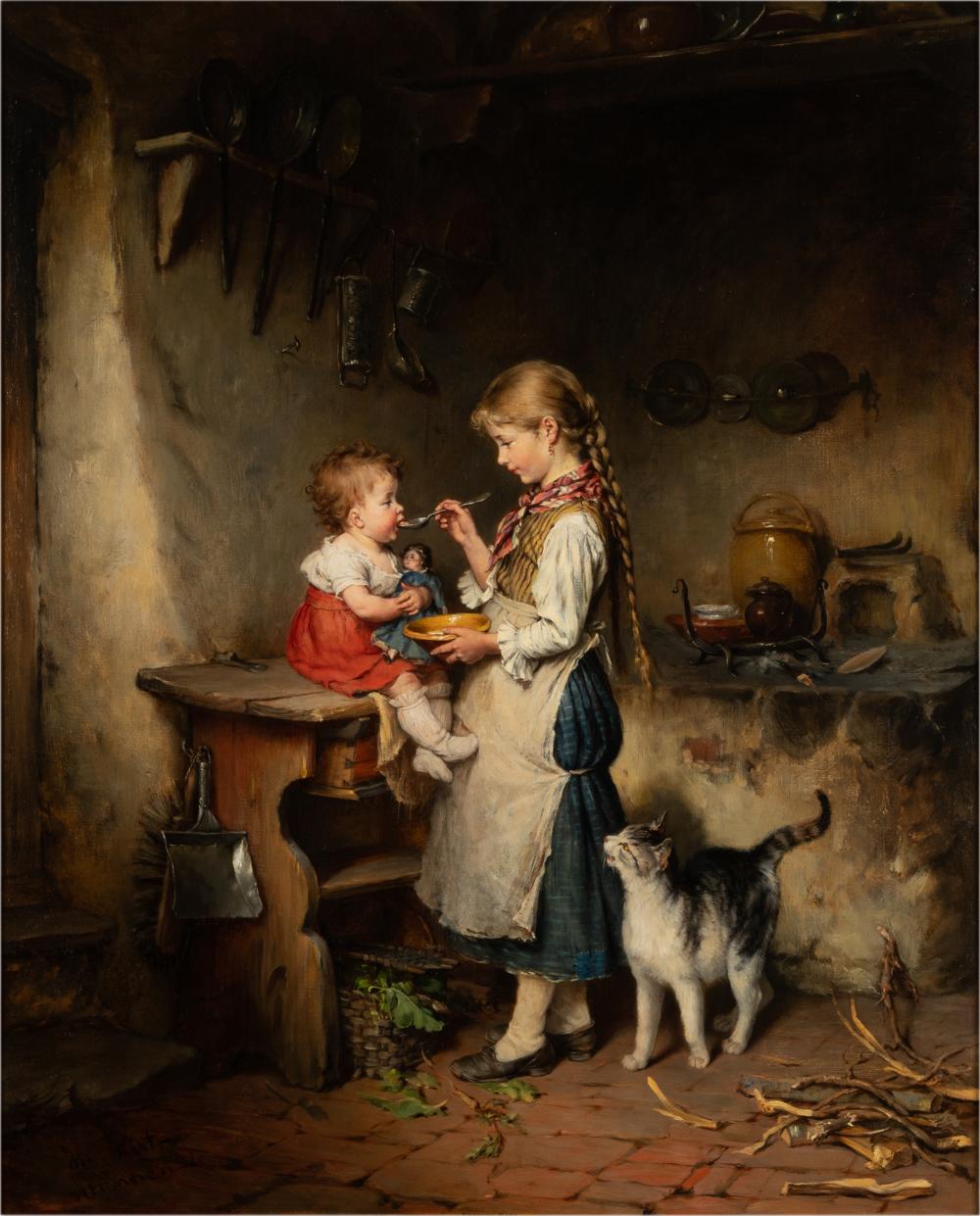 HEINRICH HIRT 1841 1902 Feeding 331cc9