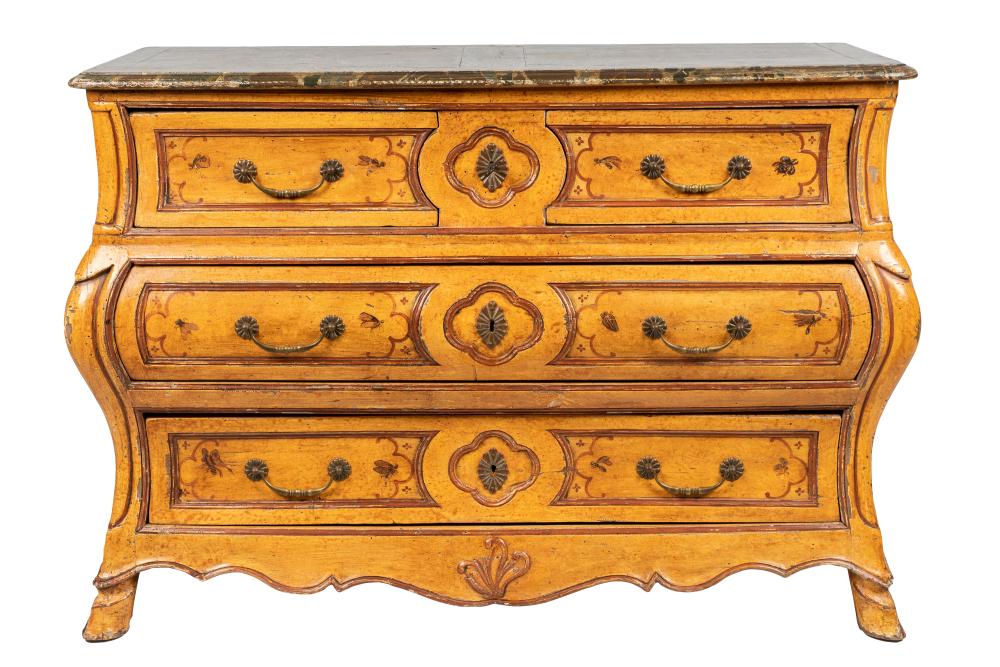 FRENCH PAINTED CHESTwith faux painted
