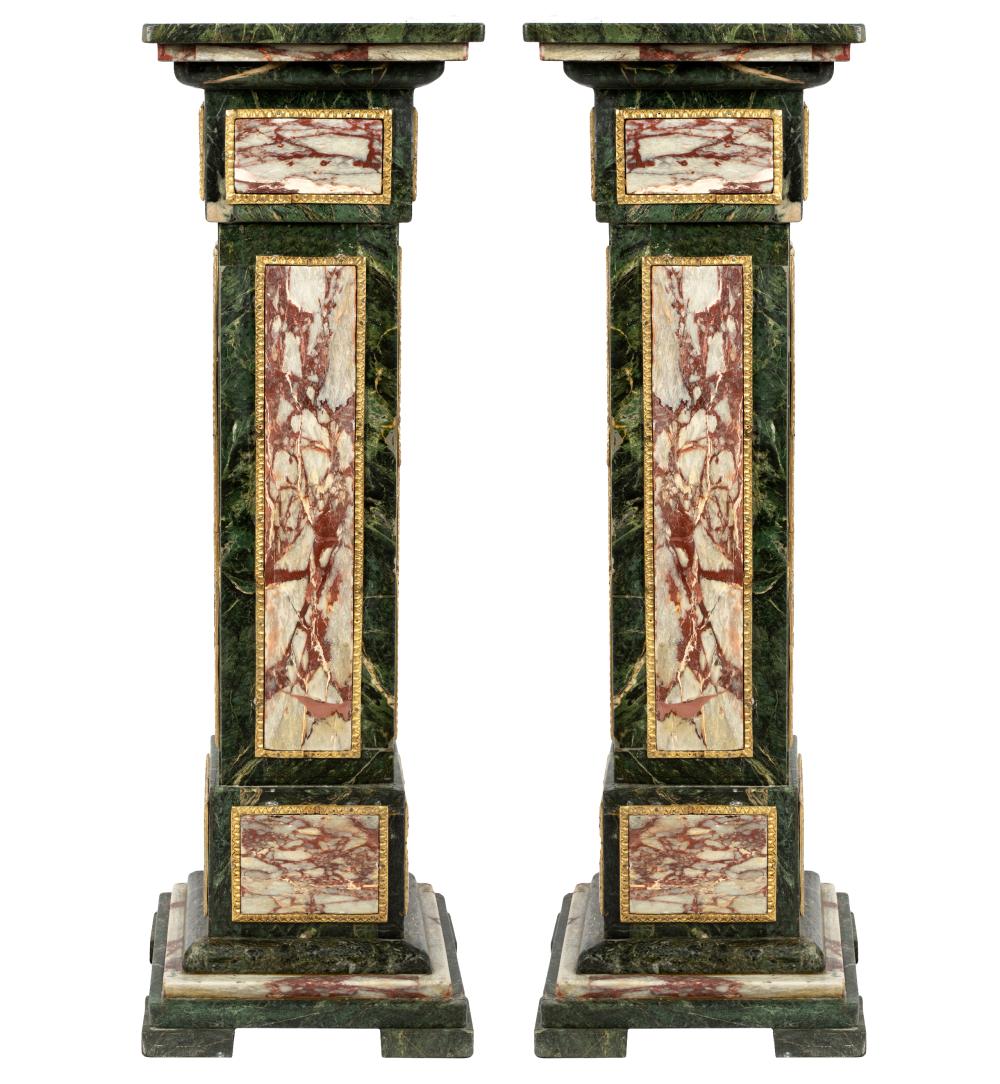 PAIR OF MARBLE PEDESTALSwith gilt 331cfe