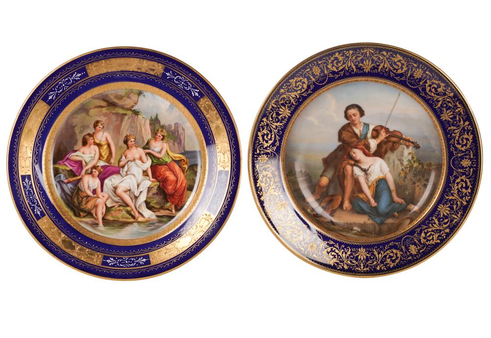 TWO ROYAL VIENNA PORCELAIN CABINET